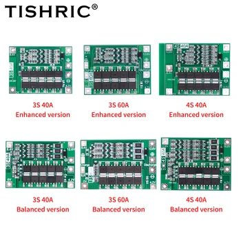 TISHRIC 3S 4S 40A 60A Li-ion (Litija Akumulatoru Lādētājs Aizsardzības pārvalde 18650 BMS Par Urbi Mehānisko 11.1 V 12,6 V/14.8 V 16.8 V