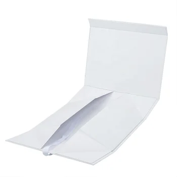 Pielāgota productCustom logo lielās baltās luksusa salokāms tauriņu iepakojuma kastes, kartona, papīra, apģērba dāvanu iesaiņojuma kārba ar