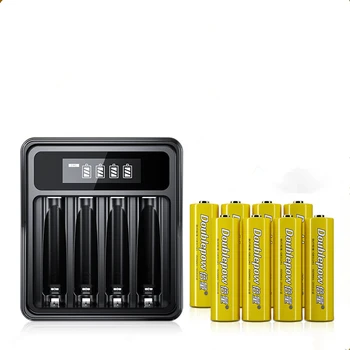 Sākotnējā 1,5 v 3400mWh AA Uzlādējamas Baterijas + 4 Slots Universāls AA, AAA Smart USB Lādētāja