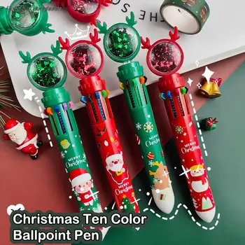10 Krāsas Ziemassvētku Elk Gēla Pildspalva Gudrs Kawaii Lodīšu Daudzkrāsains Pildspalvu, Lai Bērni Skolā Rakstīšanas Piederumi Kancelejas Preces Biroja