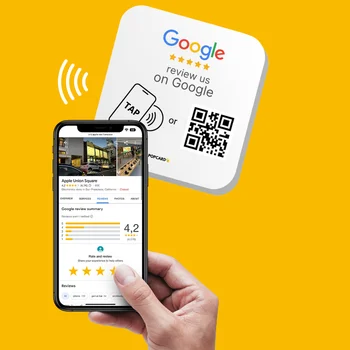 Pieskarieties Vai Skenēšanas Bezkontakta Qr Kodu Zīme Akrila NFC QR Kodu Plāksne Google Pārskatīt Sociālo Mediju QR Plāksnes Google Pārskata NFC Tagu
