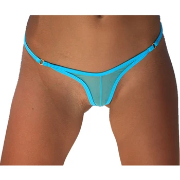 Seksīgi Bikini, G-virknes Tangas Sieviešu Mini Mikro Siksnas Pārredzamu Peldēt Beachwear Underpant Sieviešu Eksotisko Biksītes T-Atpakaļ Apakšveļa