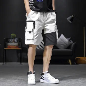 2023 Streetwear Mens Kravas Bikses Vīriešu Kokvilnas Gadījuma Šorti Vīriešu Zaudēt Īsā Kravas Bikses Harajuku Šorti