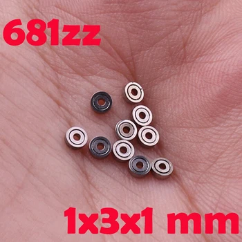 10pcs/daudz Jaunu 681ZZ Miniatūras Mini Lodīšu Gultņi Metāla Atklātā Mikro Paturot 1x3x1mm
