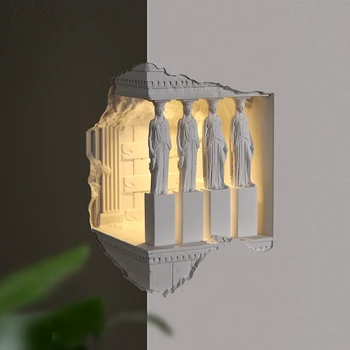 Athena sienas lampas indukcijas nakts gaisma koridorā, kāpņu ģipša lampas iestrādāta stūrī iestrādāta nišu B&B atmosfēra lampas