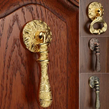 Retro Eiropas Durvju Klauvēkli Antikvāras Virtuves Skapja Atvilktnē Rokturu un Cinka Sakausējuma Durvju Rokturi Zelta Aparatūras Mēbeles