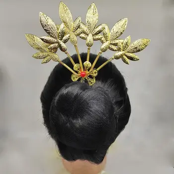 Seno Hanfu Cepures Taizemes Galvassegu Ziedu Seno Stila Cepures U Forma Matadatu Kristāla Spalvu Metāla Matu Nūjas